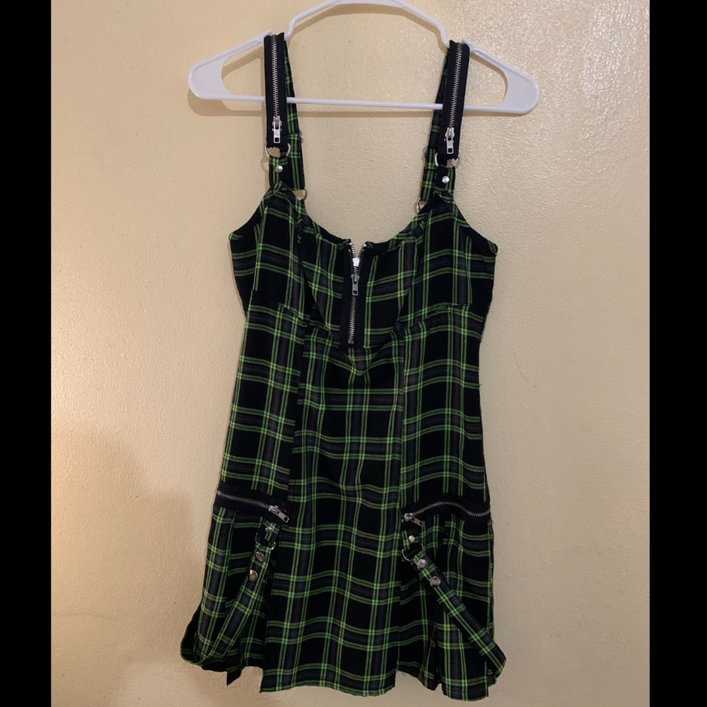 Green Plaid Mini Dress